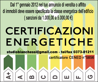certificazioni energetiche - studio bianchessi - crema