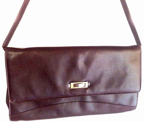 Borsetta marrone in vera pelle tracolla lunga