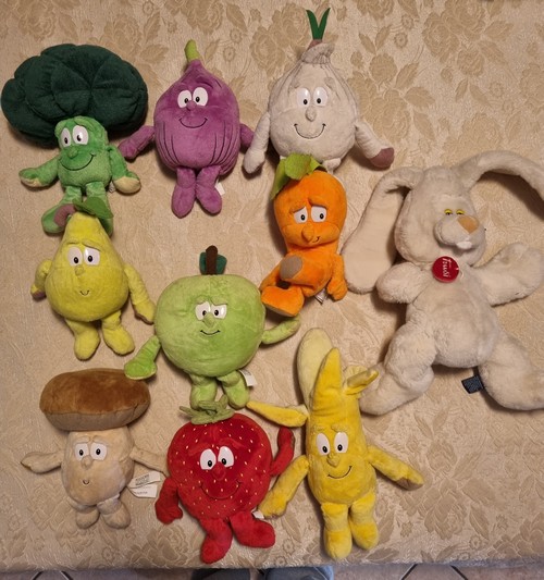 Peluches frutta, verdura e coniglio trudy