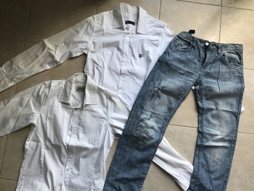 10 anni - 2 camicie + 1 jeans di marca