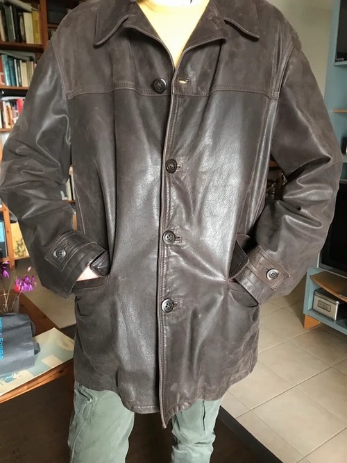 Giaccone da uomo in vera pelle - taglia 50 / XL