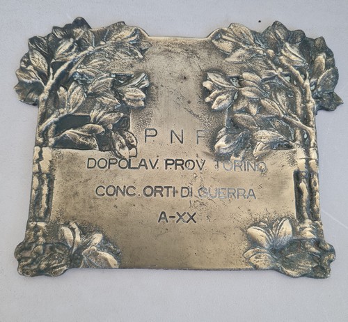 Targa in bronzo Liberty PNF Dopolav.prov. Torino C