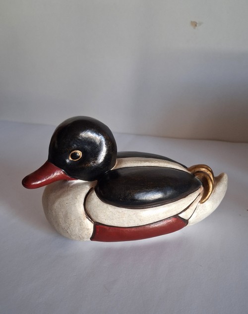 Figurina vintage di anatra in ceramica  Thun. In o