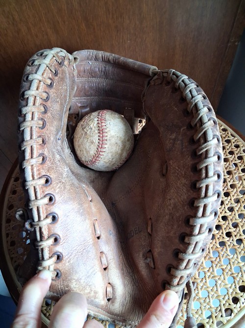 Guantone Baseball  PRO MODEL e palla , anni '60 da