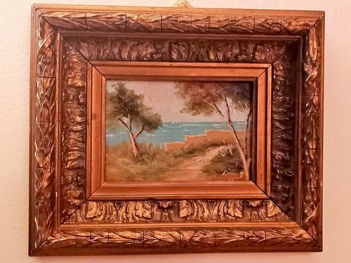 Quadro   � Piccola  Marina�   olio  su legno firma