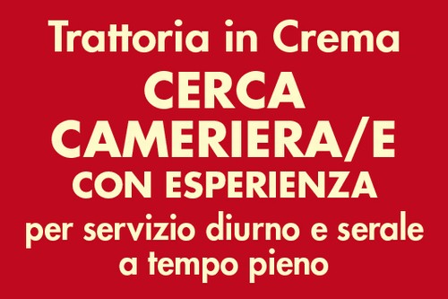 Cerca CAMERIERA/E