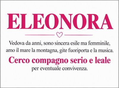ELEONORA - Cerco compagno